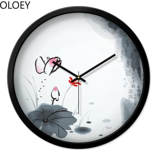 Chinese Vintage Wall Clock Metal Living Room Creative Large Kitchen Wall Clock Bedroom Silent Shabby Chic Saat Wall Clocks Hot