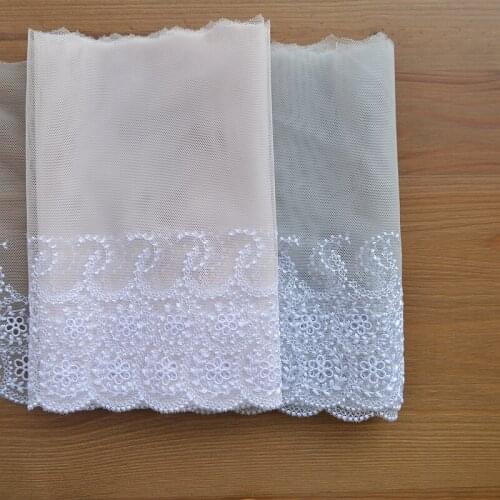 Lace accessories High quality mesh cloth embroidery lace Lace trims fabric lace curtain 19 cm wide G375