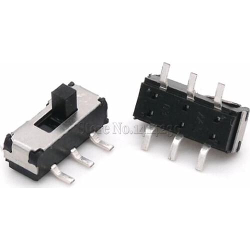 100Pcs MSS22D18 MINI Miniature SMD SMT Slide Switch 2P2T 6Pin Handle high 2mm for DIY Electronic Accessories