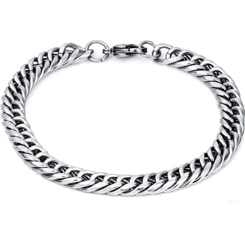 Dingxu 316L Stainless Steel Mens Bracelets bangles Classic 8MM Link Chain Jewelry Mens Bracelets for Men Gifts Dropshipping