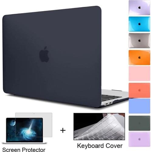 New Laptop Case For Apple Macbook M1 Chip Air Pro Retina 16 15 inch Laptop Bag 2020 Touch Bar ID Air Pro 13.3 Matte Crystal Case