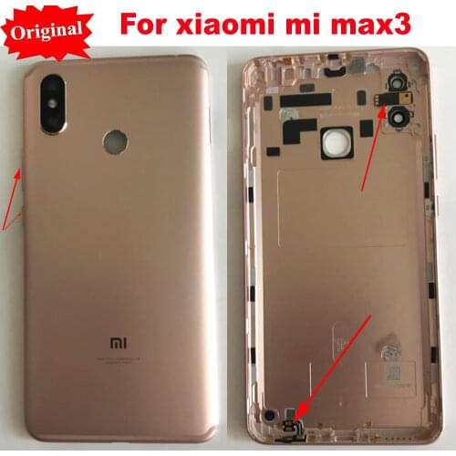 Original Rear Housing Cover For Xiaomi Mi MAX 3 MAX3 Back Door Replacement Battery Case with flash lamp CAMERA lens MIC buttons