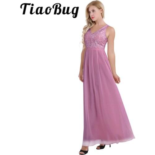 New Fashion Women Ladies Long Maxi Embroidered Dress Floral Padded Chiffon Sleeveless Pleated Waist Party Long Bridesmaid Dress