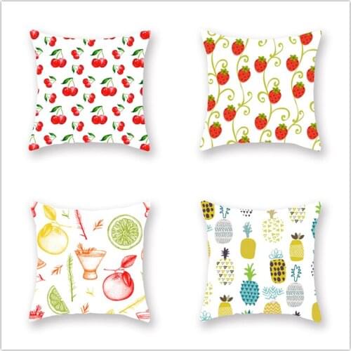 Gift Fruit Decorative Cushions Pillowcase Polyester Cushion Cover Throw Pillow Sofa Decoration Pillowcover