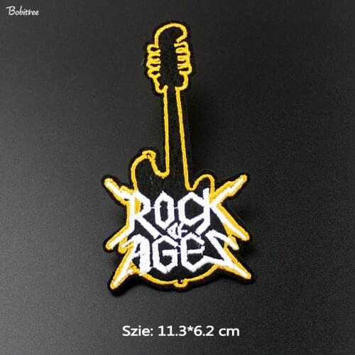 Amazing Cool Rock Music Guitar Iron Patch Embroidery Creative Badges Applique Stickers for Jacket Jeans DIY Accessory