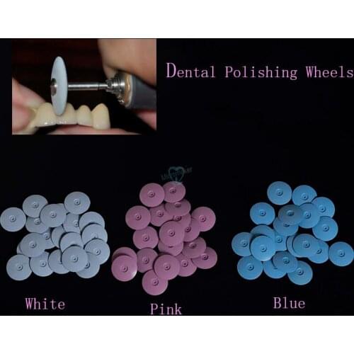 Dental Polishing Wheels Dental Lab Silicone Polishers Disk Coarse Blue/ White/pink for Dental Jewelry Rotary Tool 22*3.5mm