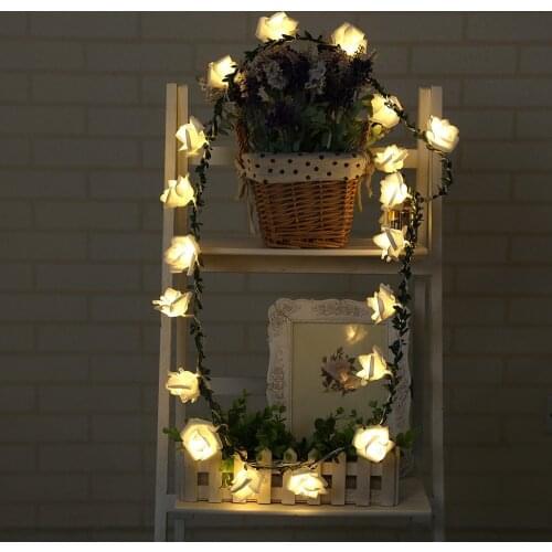 LED String Lights Bright Warm Rose Flower Lamp Fairy Light Wedding Valentines Day Gardens Festival Party Christmas Decoration