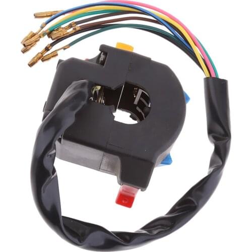 Universal Plastic Integrated 5 Function Switch Fits for 22mm Handblebar Mount Dirt Pit Bikes Left Side 12V