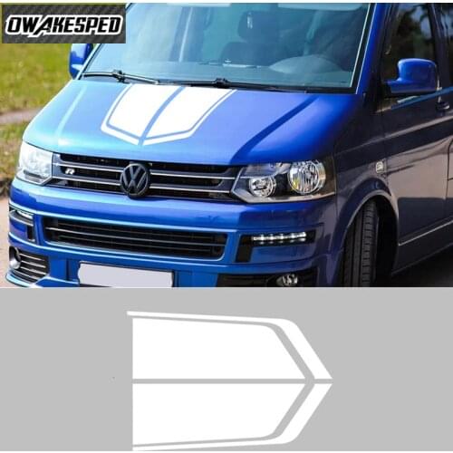 For-Volkswagen Caravelle T4 T5 T6 Auto Engine Cover Decor Vinyl Decals Racing Sport Styling Car Hood Bonnet Stripes Stickers