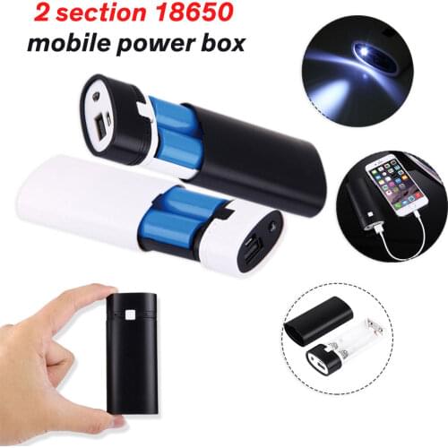 2X 18650 USB Power Bank Battery Charger Case Black DIY Box for phone Powerbank For iPhone Portable Charging External Battery