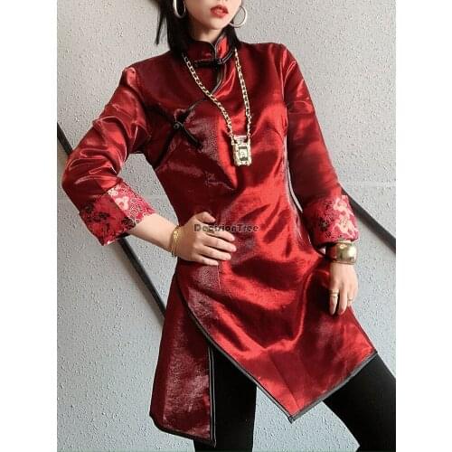 2021 cheongsam cotton linen vintage qipao shirt women blouse chinese traditional top traditional chinese women chiffon blouse