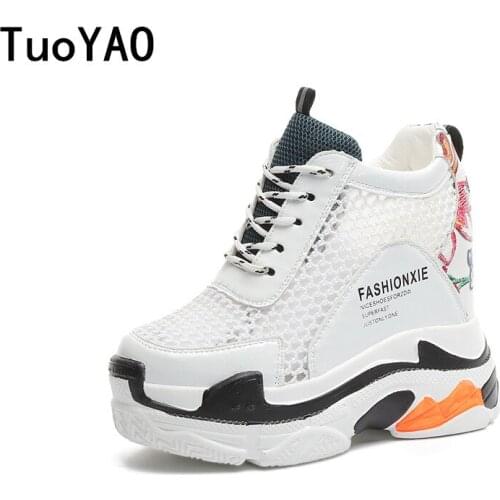 Womens Ankle Boots 2021 Summer PU Leather Shoes Woman Platform Height Increased Sneakers 12 CM Thick Sole Wedges White Boots