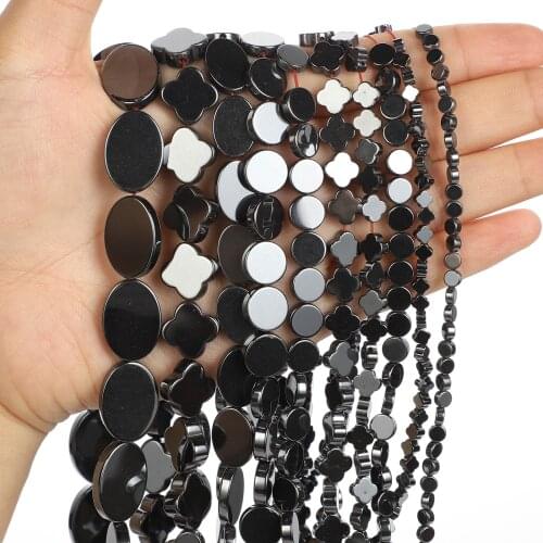 3 Styles Black Hematite Beads Natural Stone Beads Round Loose Beads For Jewelry Making DIY Bracelet Accessories Beads