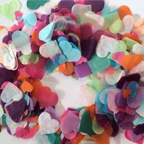 1bags 600pcs/pack Rainbow Mixed colors Biodegradable Heart Confetti Wedding Reception Table Scatter,Table Decorations Festival