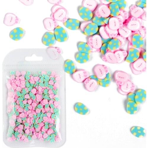 Happy Easter Polymer Clay Slices Easter Eggs Bunny Resin Art Decoration Rabbit Slime DIY Crystal Crafts Beauty Nail Art Supplies