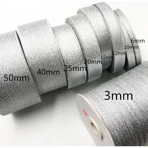 25Yards Silver Onions Belt Ribbon For Gift Packaging, Golden And Silver Glitter Ribbon 6Mm,10Mm,12Mm,15Mm,20Mm,25Mm,40Mm,50Mm