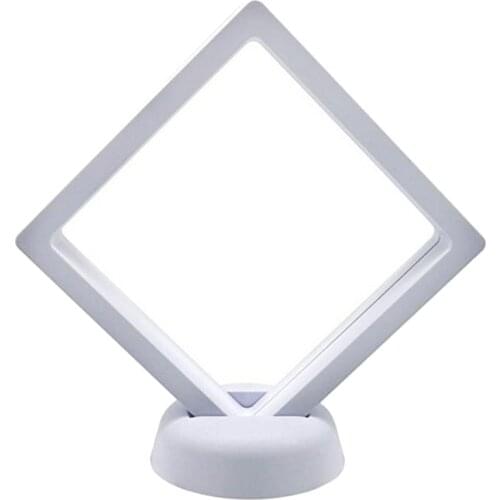 3D Floating Frame - Jewelry Display Stands - Challenge Coin Display Holder - Clear PET Membrane - 7x7cm