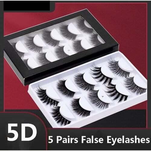 5 Pairs False Eyelashes 5D Multi-Layered Fluffy Fan Long Thick Eye Lash Extension Reusable Eye Cosmetics Makeup Tools