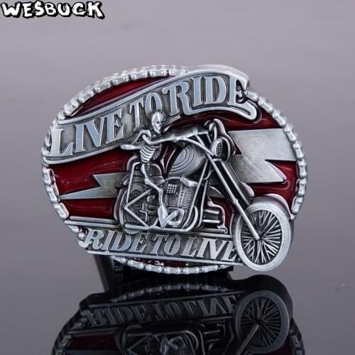 5 PCS MOQ WesBuck Brand Metal Belt Buckles for Man Unisex Western Buckles Cowgirls Motor Buckle Skull Causal Cowboy