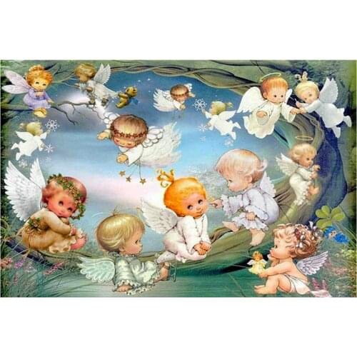5d diamond painting kids angels full square drill mosaic baby stickers 3d diamond embroidery decoration gift 40x60cm