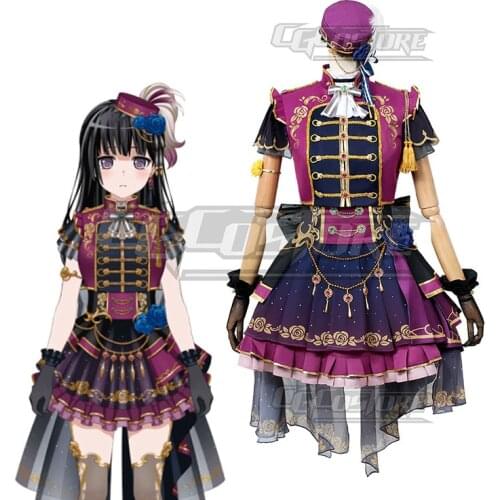 Anime Bang Dream! Shirokane Rinko Cosplay Costume Dresses Hat Game Christmas Halloween Free shipping CG666