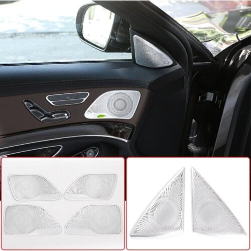 Aluminum Alloy Car Door Audio Speaker Tweeters Net Cover Trim for Mercedes Benz S Class W221 W222 2008-2020 Interior Accessories