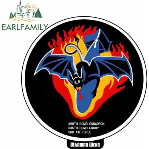 EARLFAMILY 13cm x 12.1cm for Warbiro Wear Fire Bats Car Stickers Bumper Waterproof Decal Refrigerator Windows Car Assessoires