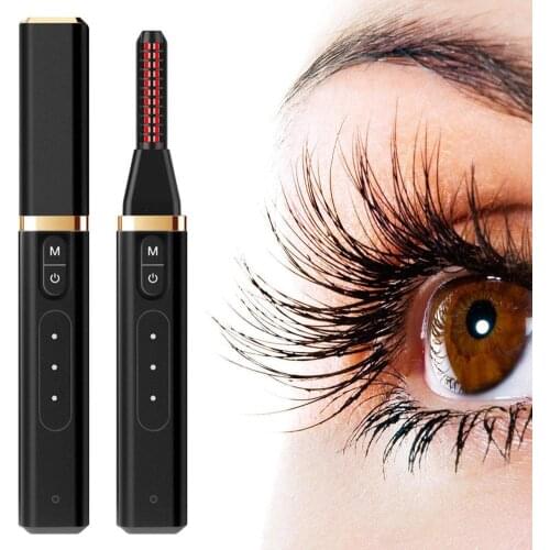Electric Eyelash Curler USB Charging Fast Heating Natural Eyelash Curling Iron Temperature Adjustable Makeup Eyelash Curling Pen