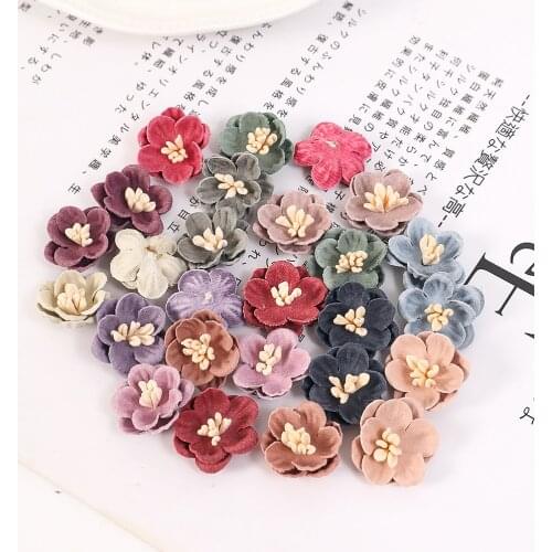 10/20/50Pcs Artificial Microfiber Flowers Mini Flowers For Wedding Decorations DIY Wreath Headdress Clip Accessories Fake Flower