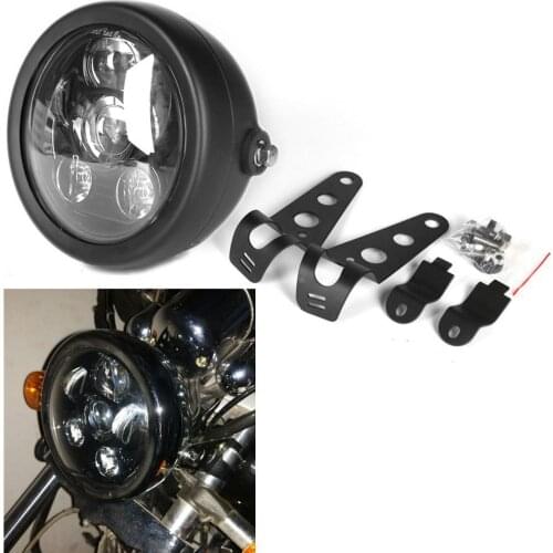 DOT E9 5.75" Led Headlight Mounting Headlight Bucket Assembly Set For Yamaha V-Star 1100 1300 Classic Silverado