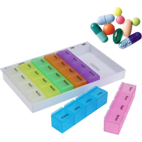 28 Compartments Pills Storage Box 7 Days Tablet Pill Box Holder Medicine Storage Organizer Healthy Care Tool