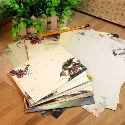 20pcs National Style Retro Series Peony Lotus Paper Envelopes Gift Letter Pad Office School Supply Mini stationery
