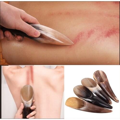 Natural Buffalo Horn No Stress Massage Tool SPA Therapy Massager Scraping Board 1pcs