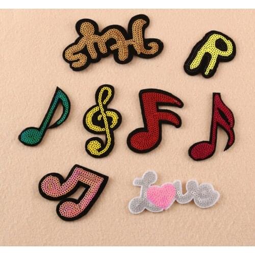 50pcs/Lot Embroidery Patches Letters Clothing Decoration Accessories Note Diy Iron Heat Transfer Applique Sequins Spirited Away