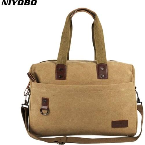 NIYOBO Women Canvas Handbags Solid Female Handbags Vintage Ladies Single Shoulder Bags Casual Men Messenger Totes Bolsas