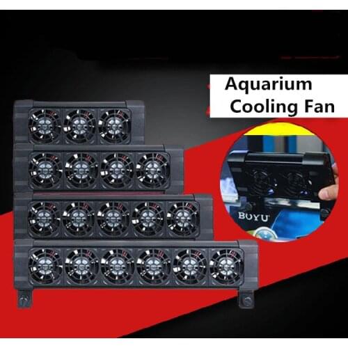 Aquarium Cooling Fan 2/3/4/5/6 Fans Fish Tank Cold Wind Chiller Wind DC12V Marine Temperature controller 90 Rotating Mounter