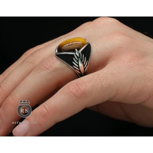 Original Silver 925 With Tiger Eyes Stone Ring Stamped With Silver 925, All Sizes Are Available