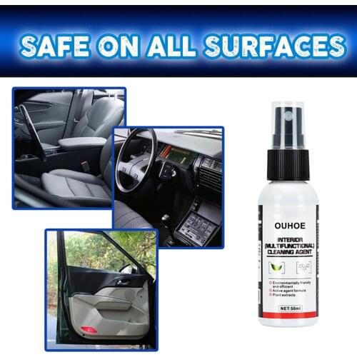 OUHOE 50ml Multifunctional Car Interior Cleaning Agent Automobile Dry Cleaning Detergent Support Dropshipping