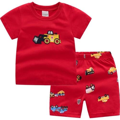 New Kids Boys Cartoon Pajamas Sets Toddler Pyjamas Children Clothes Short sleeve Sleepwear Summer Girls Cotton Pijamas Nightwear