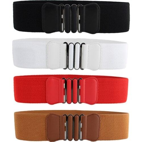 Women Ladies Stylish Long Clasp Buckle Stretchy Belt Elastic Corset Waist Band BLTLL0067