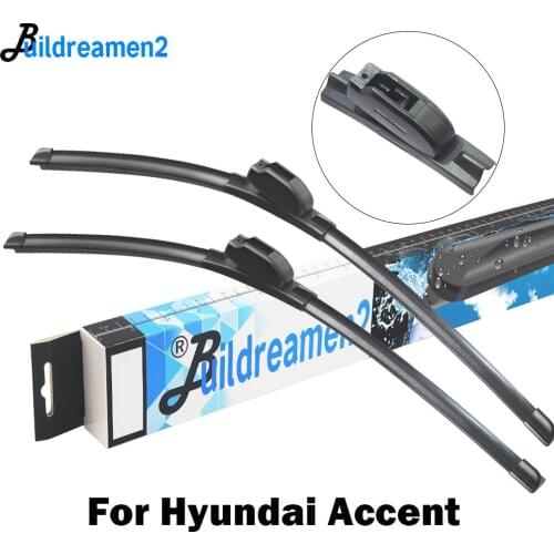 Buildreamen2 Car Accessories Wiper Blade Rubber Windscreen Wiper For Hyundai Accent Hatchback Sedan Coupe 1994-2018
