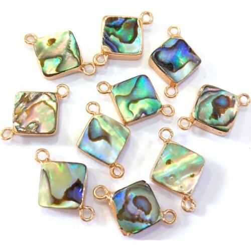 Natural shell connector Abalone Shell diamond DIY material for making necklaces and bracelets Package sale 1.4x2cm
