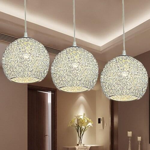 Modern minimalist led bar round creative restaurant three chandelier bedroom lights
