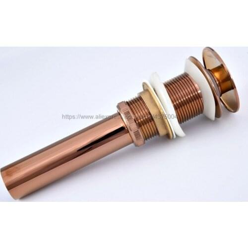 Modern Rose Gold Color Drains Basin Sink Finish Sink Vanity Pop Up Drain Without Overflow Bathroom Accessaraies Nsd076