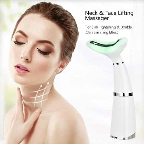 Neck Wrinkle Remover LED Light Therapy Face Lifting Massager Vibration Skin Tightening Reduce Double Chin Beauty Apparatus