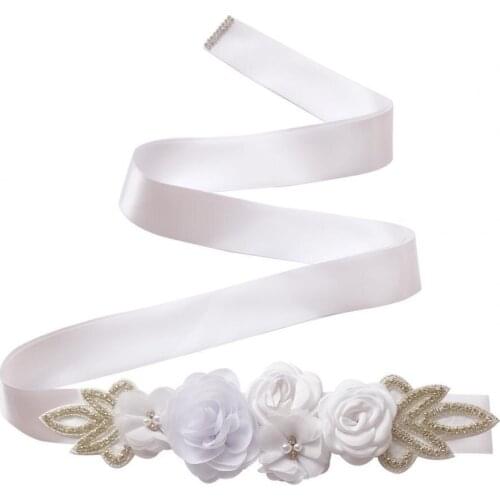 Wedding Belt Eye-catching Wear Resistant Fabric Rose Flower Wedding Dress Sash Elegant Wedding Dress Girdle with Rose Flower