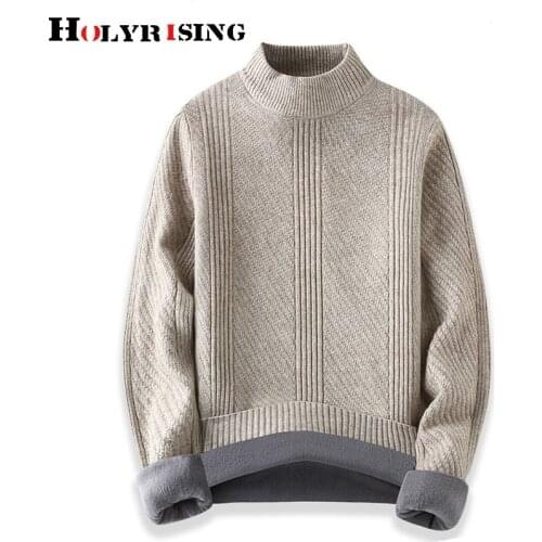 Autumn winter sweater for men round collar kintted tops classic warm turtleneck male thicken soft pullovers clothes 19671