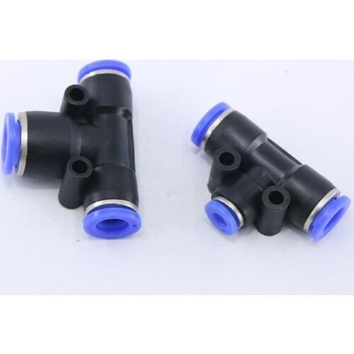 T type 3-way PE series for 4/6/8/10/12/14/16 mm tube Pneumatic fittings