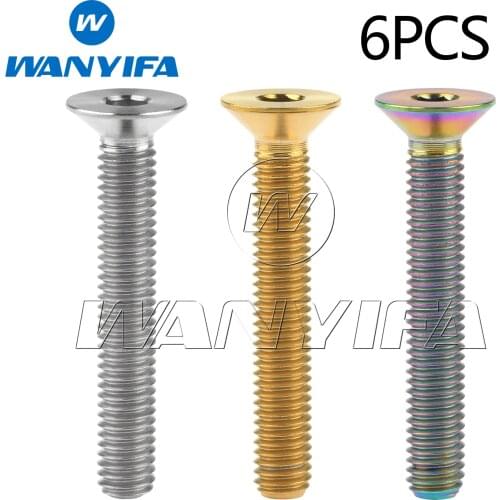 Wanyifa Titanium Bolt M6x40mm Allen Key Head Screws for Bike bicycle 6pcs