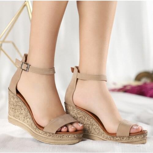 Tonar Dran Mink Suede Wedges Women Sandals New Season Platform Casual and Elegant Style Fashion